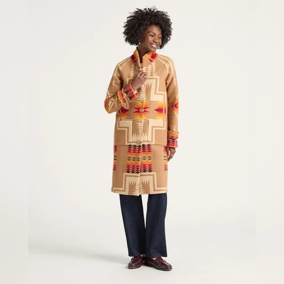 Pendleton Tan Harding Archive Blanket Coat in size Large - Picture 2 of 12